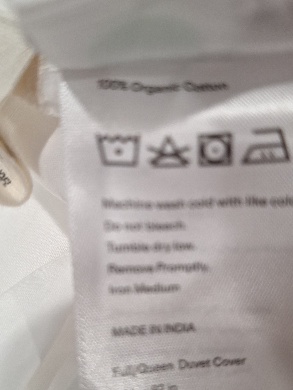 Quince 100% Organic Cotton Duvet Set White F/Q EUC - Picture 4 of 6